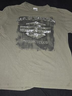 Harley-Davidson Olive Green Graphic Logo Short Sleeve Tee